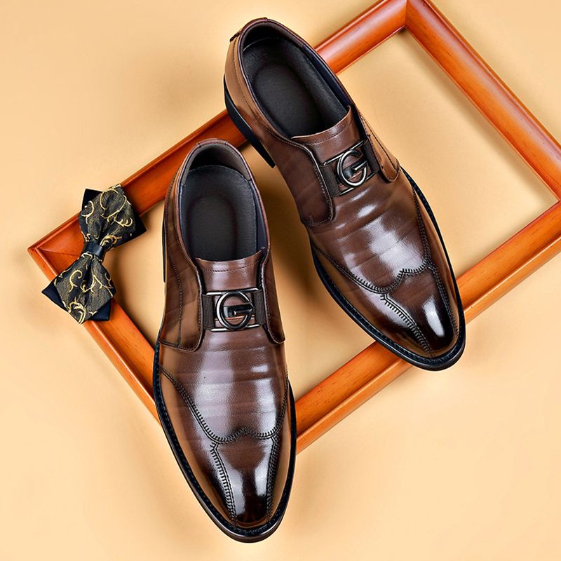 [Best Gift]Men’s Pointed-toe Casual Business Leather Shoes