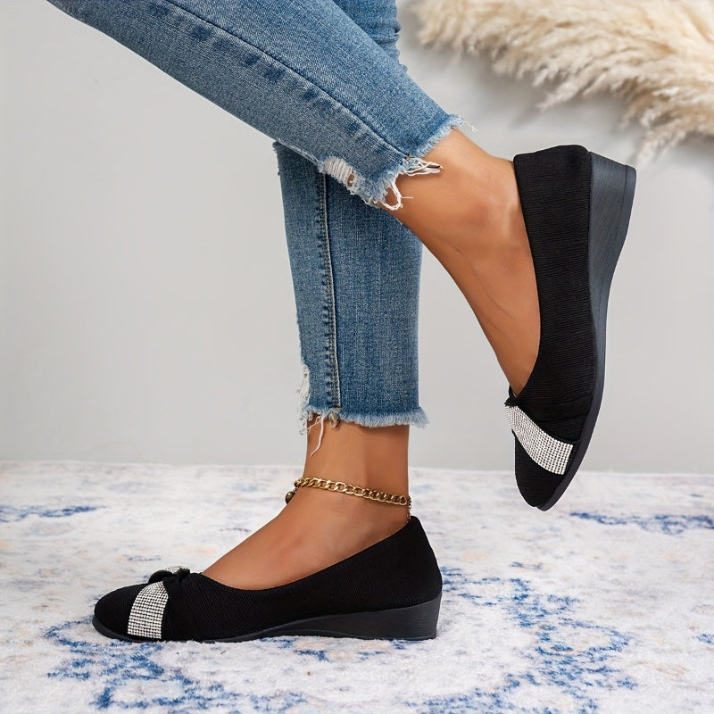 Women's Lightweight Fashion Rhinestone Wedge Shoes
