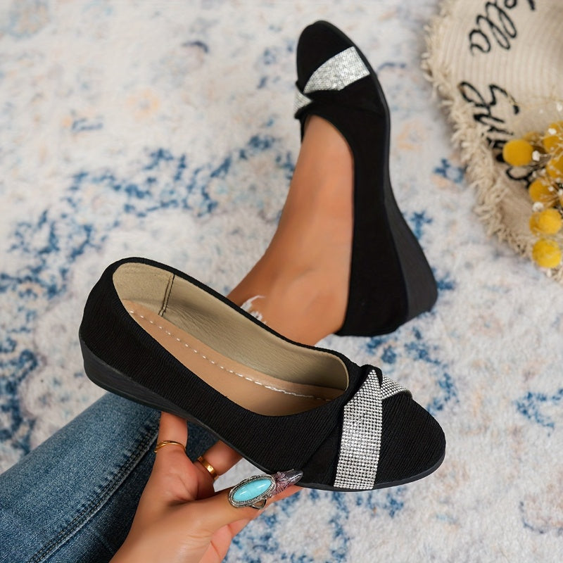 Women's Lightweight Fashion Rhinestone Wedge Shoes