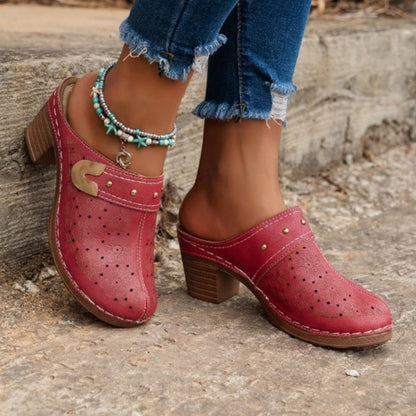 Women's Slip-On Closed Toe Chunky Sandals