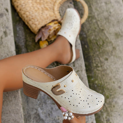 Women's Slip-On Closed Toe Chunky Sandals