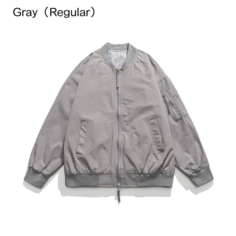 Best Gift - Casual Simple Neutral Zipper Flight Jacket