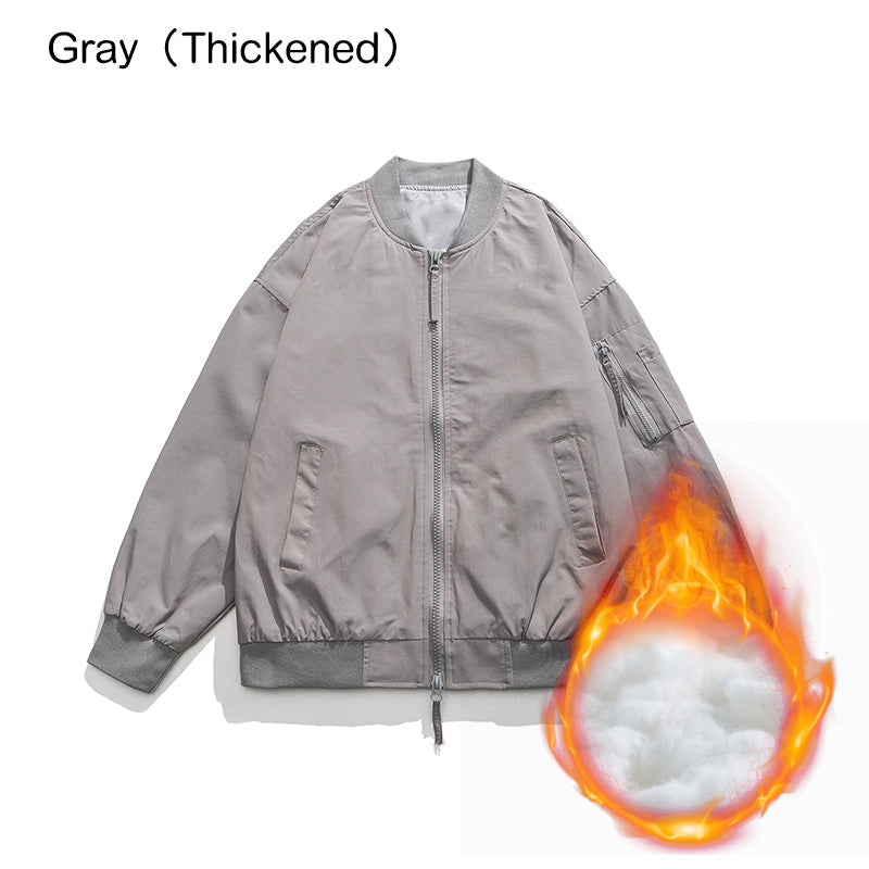Best Gift - Casual Simple Neutral Zipper Flight Jacket