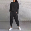 Round-Neck Long-Sleeved Top ＆ Pants 2-Piece Set