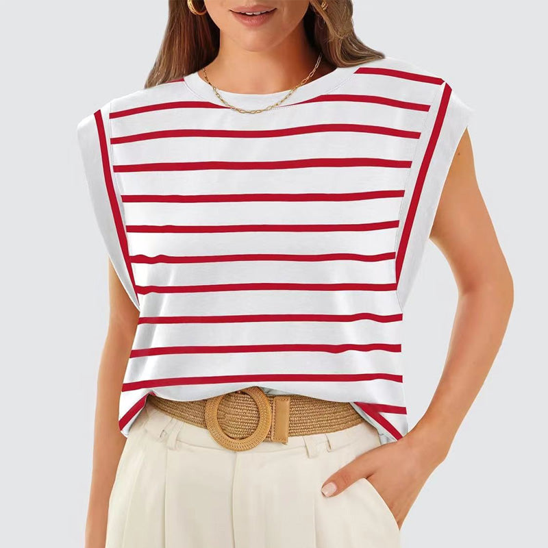 Women's Fashionable Versatile Striped Sleeveless Top