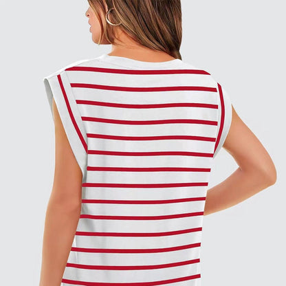 Women's Fashionable Versatile Striped Sleeveless Top