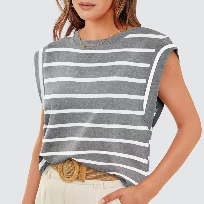 Women's Fashionable Versatile Striped Sleeveless Top