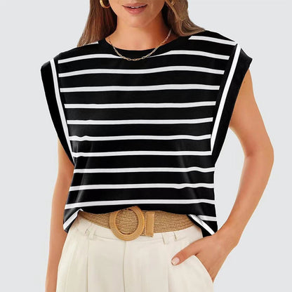 Women's Fashionable Versatile Striped Sleeveless Top
