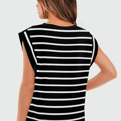 Women's Fashionable Versatile Striped Sleeveless Top
