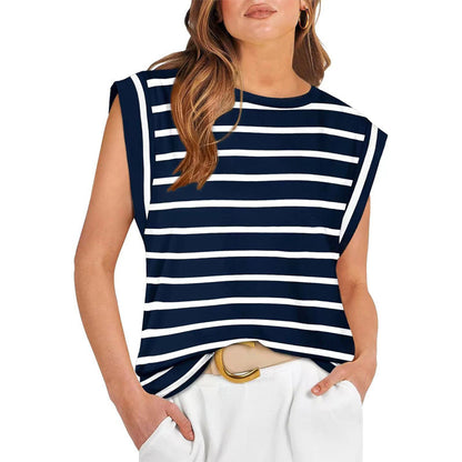 Women's Fashionable Versatile Striped Sleeveless Top