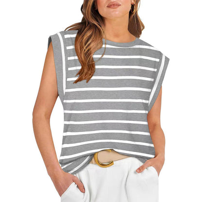 Women's Fashionable Versatile Striped Sleeveless Top