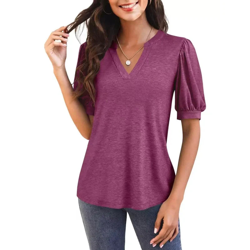Woman's Chic & Comfortable V-Neck T-Shirt