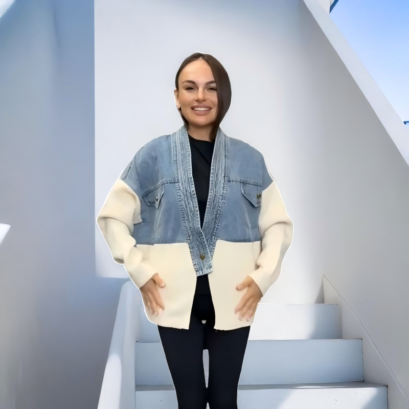 Women’s Stylish Patchwork Long Sleeve Jacket