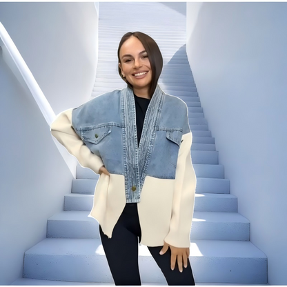 Women’s Stylish Patchwork Long Sleeve Jacket