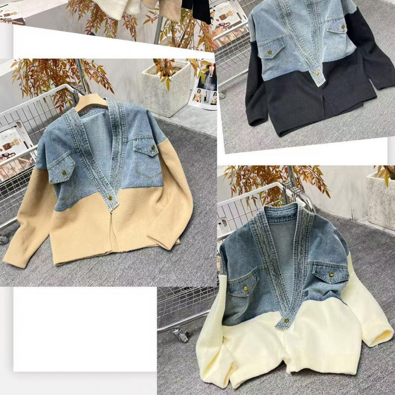 Women’s Stylish Patchwork Long Sleeve Jacket