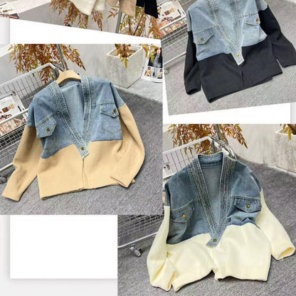 Women’s Stylish Patchwork Long Sleeve Jacket