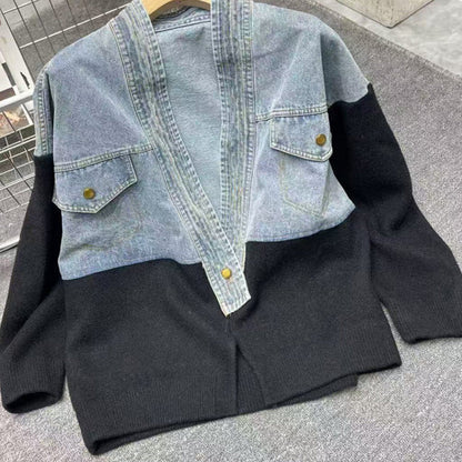 Women’s Stylish Patchwork Long Sleeve Jacket