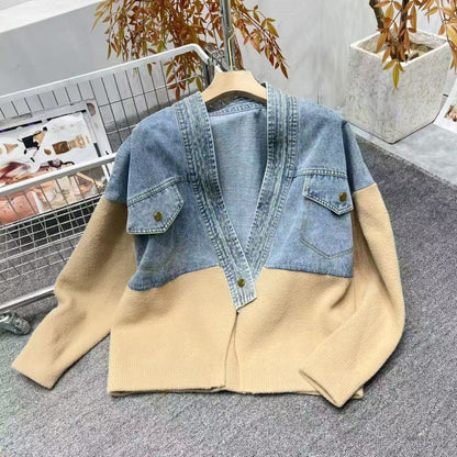 Women’s Stylish Patchwork Long Sleeve Jacket