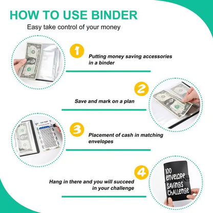 🎁LAST DAY SALE 70% OFF✉️100 Envelope Challenge Binder, Savings Challenges Book with Envelopes💸