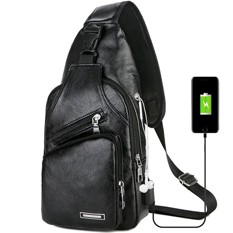 Exquisite Gift - Men's Multifunctional High Quality Leather Chest Bag