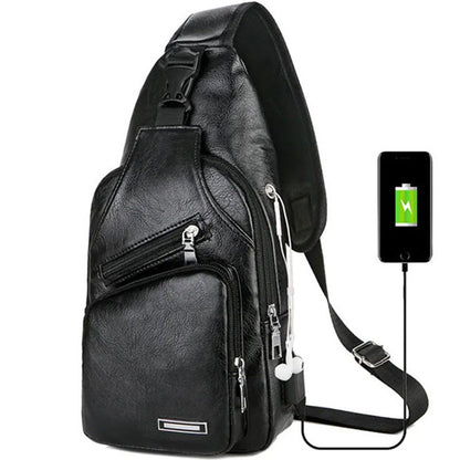 Exquisite Gift - Men's Multifunctional High Quality Leather Chest Bag