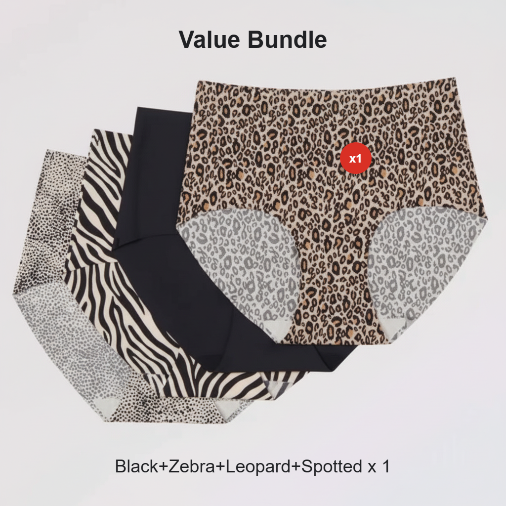 Women's Seamless High Waisted Animal Print Underwear