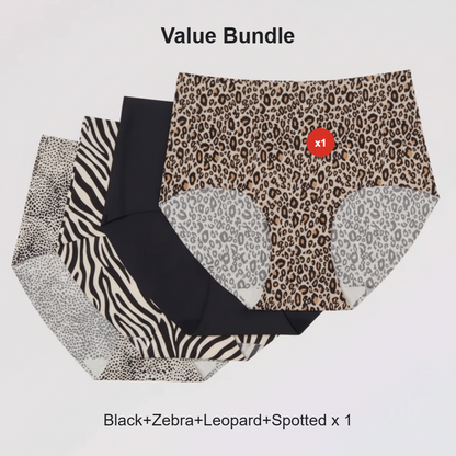 Women's Seamless High Waisted Animal Print Underwear