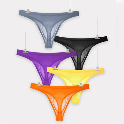 Men's Ultra-Thin Ice Silk Sexy Transparent Thong