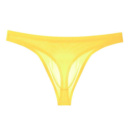 Men's Ultra-Thin Ice Silk Sexy Transparent Thong
