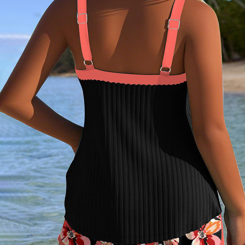 Printed Swimsuit Top & Shorts Set