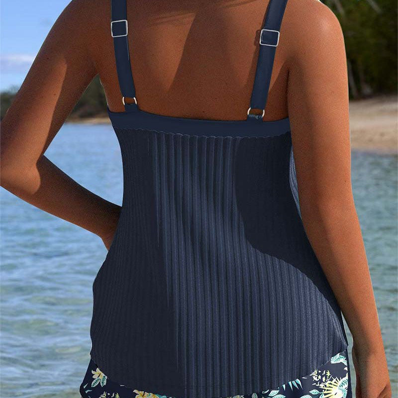 Printed Swimsuit Top & Shorts Set