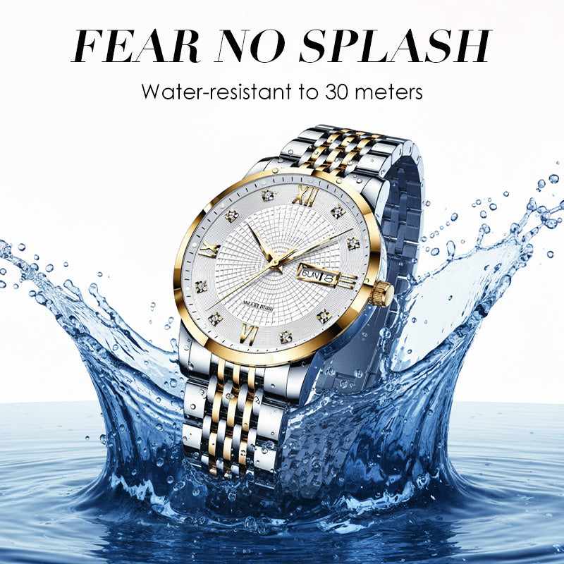 Men's Stainless Steel Waterproof Business Watch