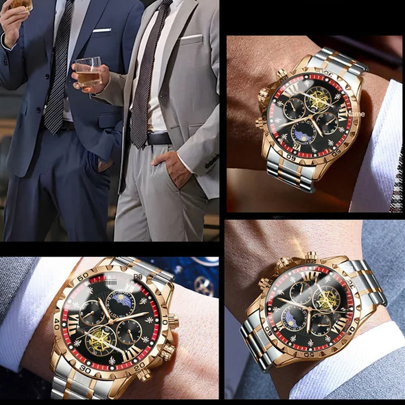 Men's Luminous Waterproof Flywheel Quartz Watch