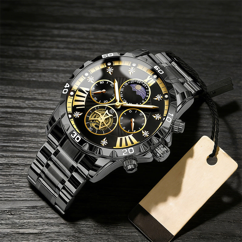 Men's Luminous Waterproof Flywheel Quartz Watch