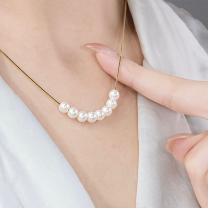 3D Rose & Pearl Double Layered Necklace