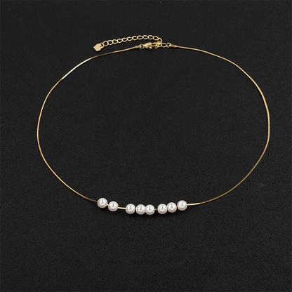 3D Rose & Pearl Double Layered Necklace