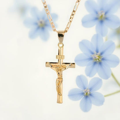 Men's Gold-Tone Crucifix Pendant Necklace
