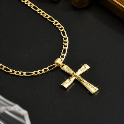 Men's Gold-Tone Crucifix Pendant Necklace