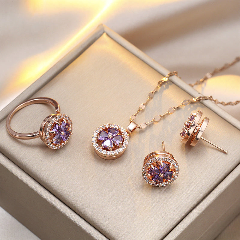 Luxury Zircon Spinner Jewelry Set