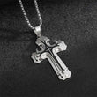 Men's Two-Tone Cross Pendant Necklace