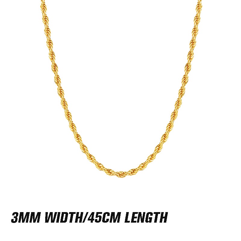 Layered Gold Twist Rope Necklaces & Bracelets