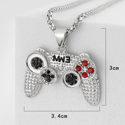 Rhinestone Arcade Game Controller Necklace