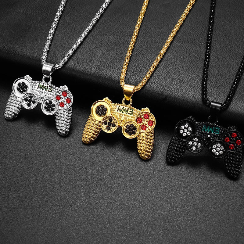 Rhinestone Arcade Game Controller Necklace