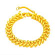 Golden Wheat Alloy Bracelet with Adjustable Extension Chain