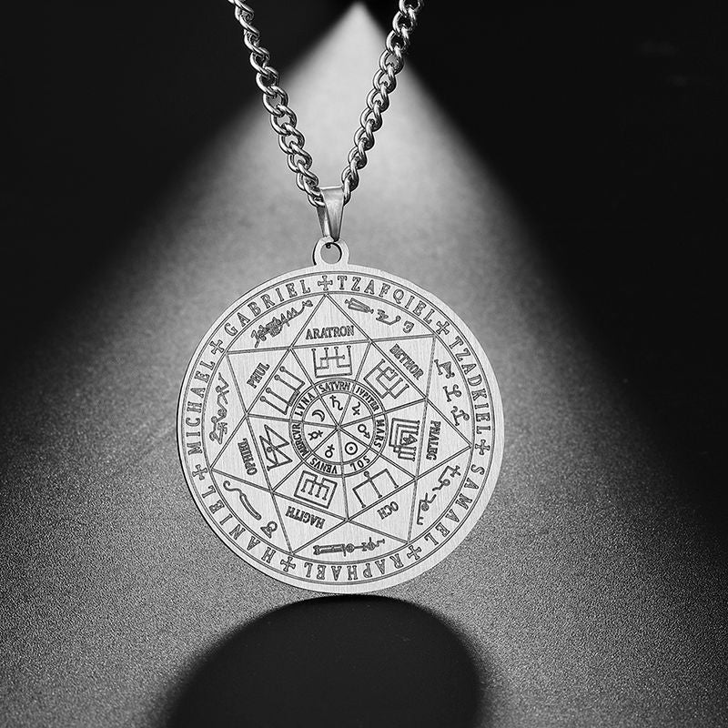 Seven Archangels Medallion Pendant Necklace