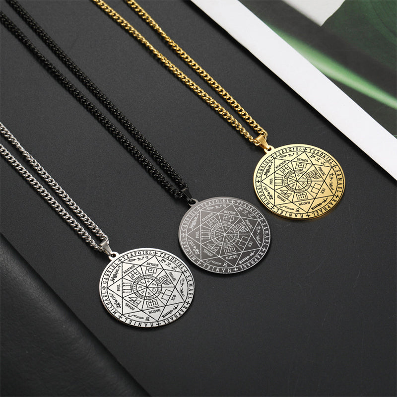 Seven Archangels Medallion Pendant Necklace