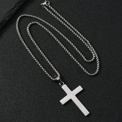 Stainless Steel Cross Pendant Necklace for Men & Women
