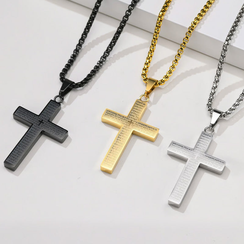 Stainless Steel Cross Pendant Necklace for Men & Women
