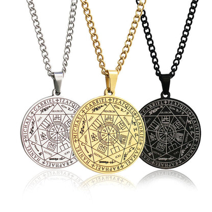 Seven Archangels Medallion Pendant Necklace