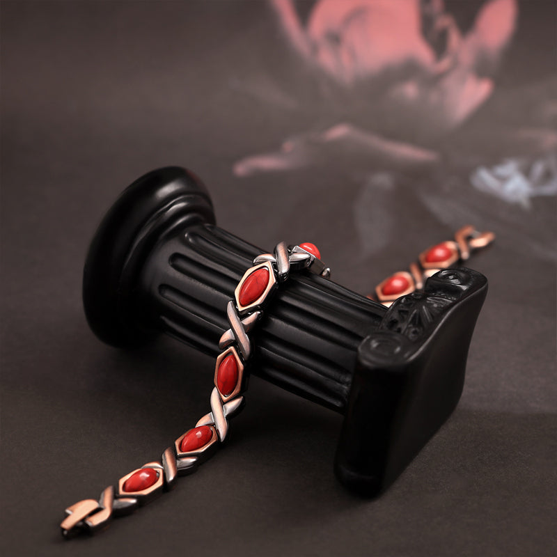 Antique Copper Finish Magnetic Stone Bracelet